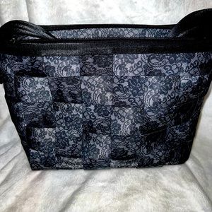 Harvey’s Seatbelt Handbags Black Lace Messenger Crossbody Tote CT